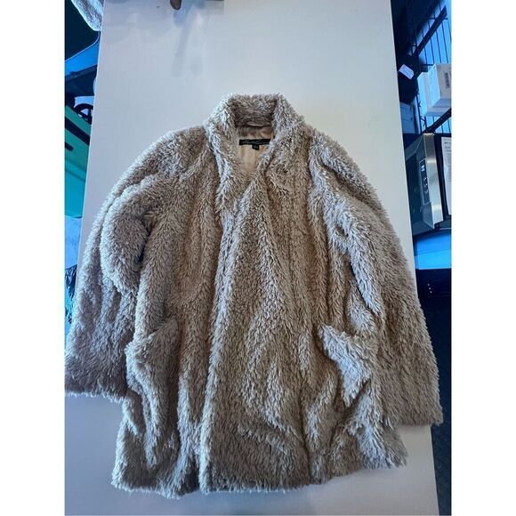 Kenneth Cole Faux Fur Beige Jacket S (A) - Picture 5 of 14